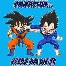 T-shirt bébé Sangoku « La Baston, c'est la Vie ! » – Parodie Dragon Ball Z