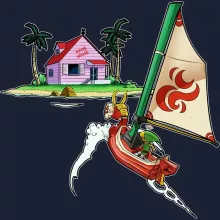 Camisola com capuz Link “Link e Casa do Kame” – Zelda de parodia