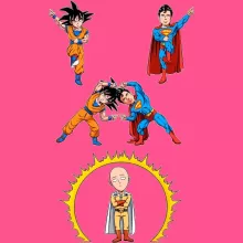 Débardeur Enfant Fille Saitama « La Fusion la plus puissante de l'univers (Manga Style) » – Parodie One-Punch Man