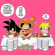 Débardeur Enfant Fille Luffy « La recette d'un bon shonen Manga (Super Deformed) » – Parodie Naruto