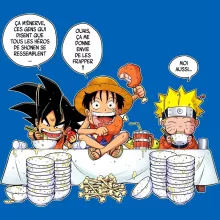Sac à dos Enfant Luffy « La recette d'un bon shonen Manga (Super Deformed) » – Parodie Naruto