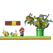 Affiche HD / Poster HD Leonardo « La revanche des Tortues (Super Deformed Edition) » – Parodie Super Mario
