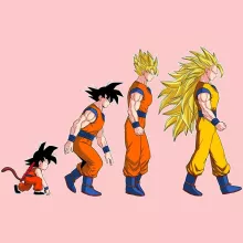 Son-Goku Baby Strampler (Mädchen) “Evolutionstheorie” – Parodie auf Dragon Ball Z