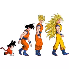 Son-Goku Poster “Evolutionstheorie” – Parodie auf Dragon Ball Z