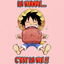 Body bébé (Filles) Luffy « La Viande... C'est la vie ! » – Parodie One Piece