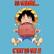 Body bébé Luffy « La Viande... C'est la vie ! » – Parodie One Piece