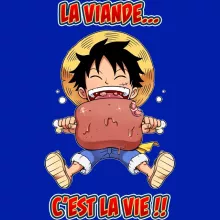 Casquette Luffy « La Viande... C'est la vie ! » – Parodie One Piece
