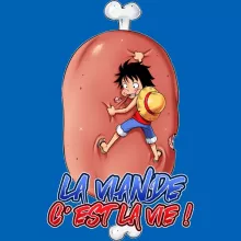 Sac à dos Enfant Monkey D Luffy « La Viande c'est la Vie - Giga Gigot édition ! » – Parodie One Piece