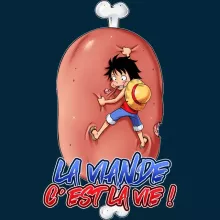 Bonnet Monkey D Luffy « La Viande c'est la Vie - Giga Gigot édition ! » – Parodie One Piece