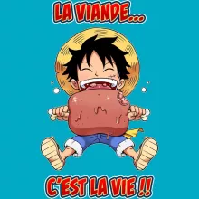 Mug Luffy « La Viande... C'est la vie ! » – Parodie One Piece