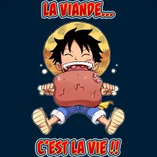 totebag Luffy « La Viande... C'est la vie ! » – Parodie One Piece