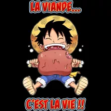 Coque Téléphone Portable Luffy « La Viande... C'est la vie ! » – Parodie One Piece