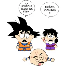 Sous-Verre en bois Sangoku « Le comique de répétition... » – Parodie Dragon Ball Z