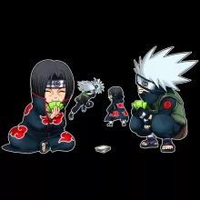 Body bébé manches longues Itachi « Le Jutsu des clones » – Parodie Naruto