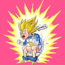 Camiseta Niña sin mangas Vegeta Supersaiyajin – Parodia de Dragon Ball Super