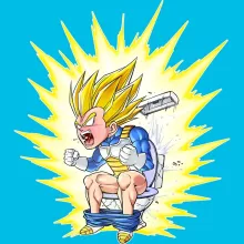 T-shirt Enfant Fille Végéta « Le Prince de la Super grosse commission ! » – Parodie Dragon Ball Super