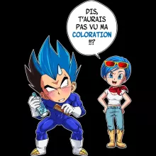 Body bébé manches longues Végéta « Le Secret du Super Saiyan Blue » – Parodie Dragon Ball Super