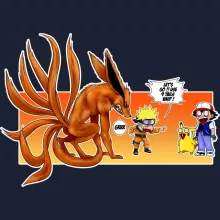 Pikachu Hoodie “Pikachu, Ash and Kyubi” – Pokémon parody