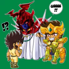 Seiya Barnens keps “Seiya av Pegasus, Aiolia av Leo och Påven” – Parodi Knights of the Zodiac