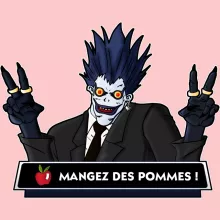 Body bébé (Filles) Ryuk « Mangez des Pommes ! » – Parodie Death Note