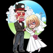 Annie Leonhart Baby's T-shirt “Annie Leonhart The Female Titan and Bertolt Hoover The colossal Titan” – Attack on Titan parody