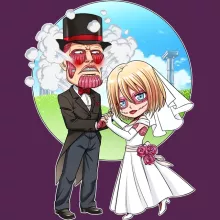 T-shirt Femme Annie Leonhart « Mariage Colossal (pour une Saint-Valentin Titanesque !) » – Parodie L'attaque des Titans