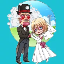 T-shirt Annie Leonhart « Mariage Colossal (pour une Saint-Valentin Titanesque !) » – Parodie L'attaque des Titans
