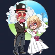 Felpa con cappuccio Annie Leonhart “Annie Leonhart il Gigante Femmina e Berthold Huber il Gigante Colossale” – Parodia dei L'attacco dei giganti
