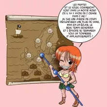T-shirt Femme Nami « Les prévisions de Météo Pirate pour le prochain épisode ! » – Parodie One Piece