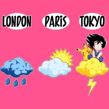 Débardeur Enfant Fille Sangoku « Météo Tokyo » – Parodie Pokémon