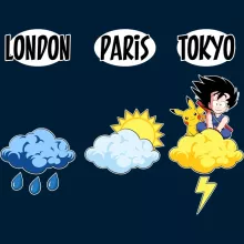 totebag Sangoku « Météo Tokyo » – Parodie Pokémon