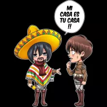 Mikasa Ackerman Messenger Bag “Mikasa Ackerman and Eren Yeager” – Attack on Titan parody