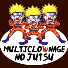 T-shirt Femme Naruto Multiclonage « Multiclownage No Jutsu !! » – Parodie Naruto