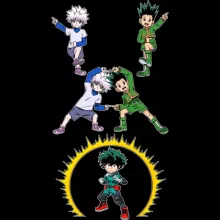 Samsung Galaxy S21 Ultra mobiltelefonsskydd (Svart) - My Hero Academia parodi - Gon, Killua och Deku (Izuku Midoriya) - Gon, Killua och Deku (Izuku Midoriya) (Tryckt i Frankrike)