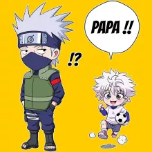 T-shirt bébé Kakashi « Papa Ninja ! » – Parodie Naruto