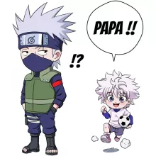 T-shirt Enfant Fille Kakashi « Papa Ninja ! » – Parodie Naruto