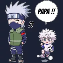Sweat-Shirt à capuche Kakashi « Papa Ninja ! » – Parodie Naruto
