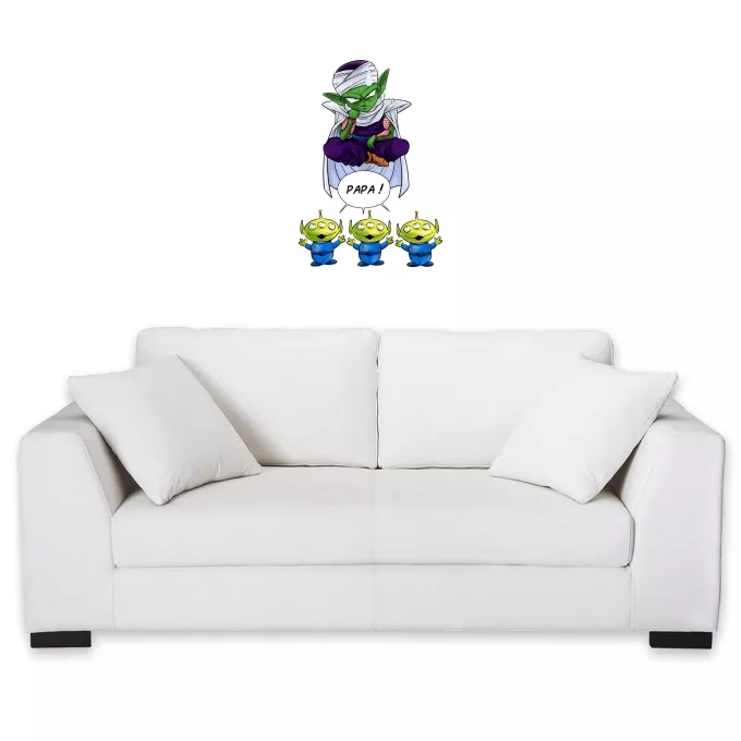 Stickers Déco Parodie Dragon Ball Z - DBZ Papa !! - Piccolo aka Satan Petit Coeur, les Aliens