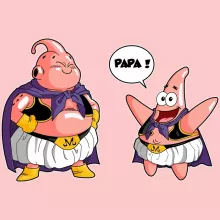 Body bébé (Filles) Majin Bou « Papa !! (Tel père, tel fils !) » – Parodie Dragon Ball Z