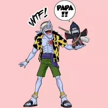 Body bébé (Filles) Arlong « Papa... WTF !! » – Parodie Naruto