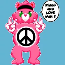 Baby Bodysuit “Peace and Love - Hippie Version” – The Care Bears parody