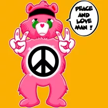Kinderen Zomerpetten “Peace and Love - Hippie Version” – De Care Bears parodie
