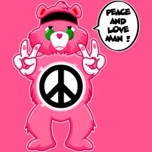 Girls Kids Tank Top “Peace and Love - Hippie Version” – The Care Bears parody