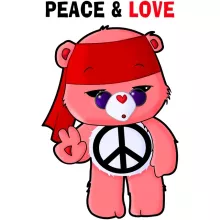 Camiseta Mujer “Peace and Love” – Parodia de Los Osos Amorosos