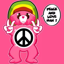 Débardeur Enfant Fille « Peace And Love Man - Reggae Version » – Parodie Bisounours