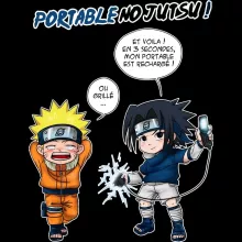 T-shirt « Portable No Jutsu ! » – Parodie Naruto