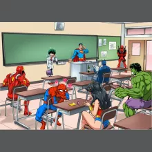 Deku Cap “Deku class mistake with Deadpool, Superman, Iron Man, Wonder Woman, Spider-man, Batman and the Incredible Hulk” – My Hero Academia parody