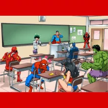 Deku Mütze “Deku mit Deadpool, Superman, Iron Man,  Wonder Woman, Die Spinne, Batman und Hulk” – Parodie auf My Hero Academia