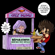 T-shirt bébé Seiya « Réparations Tous Métaux ! » – Parodie Saint Seiya