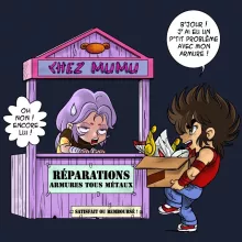 Sweat-Shirt à capuche Seiya « Réparations Tous Métaux ! » – Parodie Saint Seiya